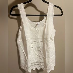 Mango Linen Sleeveless top with exquisite details and design